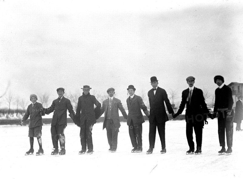 Outdoor ice skating party