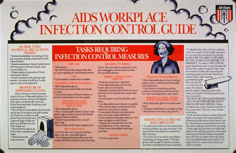 AIDS workplace infection control guide 1980s or 1990s.