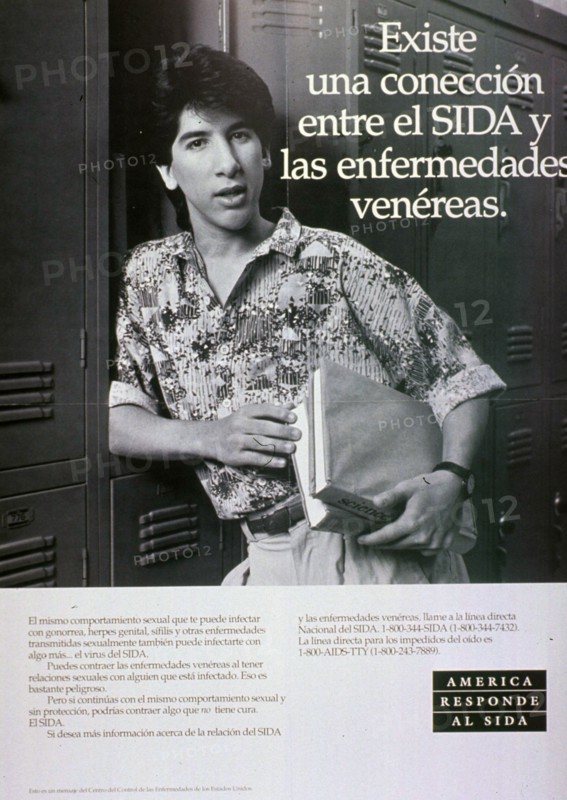 1980s AIDS prevention poster in Spanish.