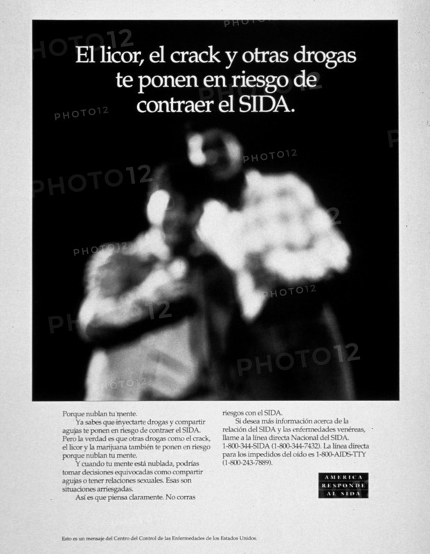 1980s AIDS prevention poster in Spanish.