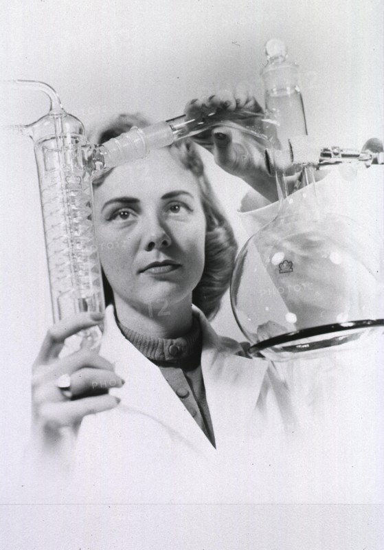 Woman in research laboratory unknown date.