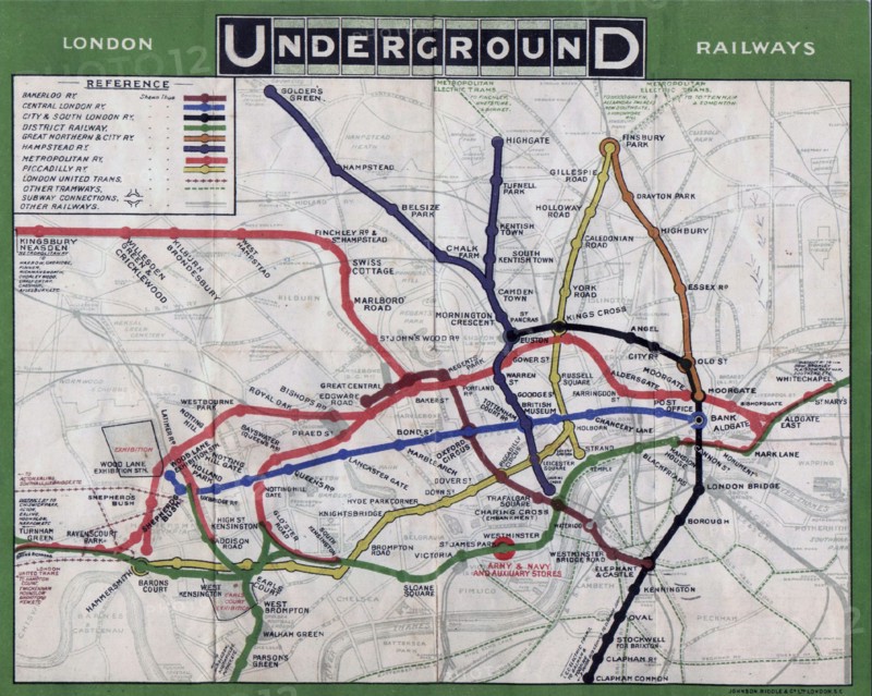 London Underground map from 1908.