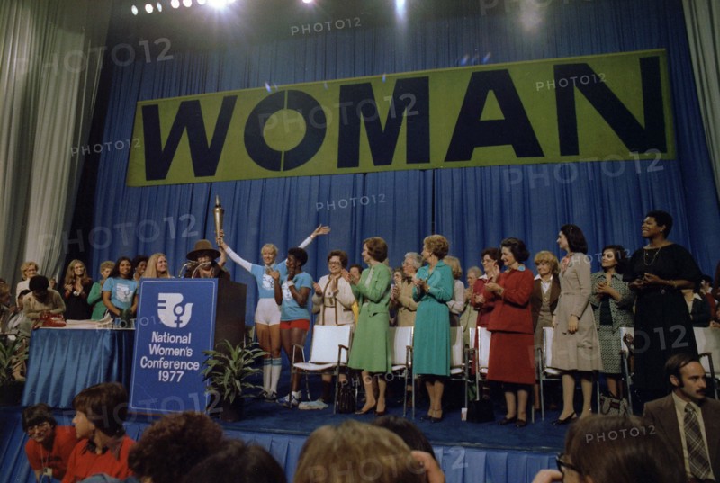 Rosalynn Carter with Betty Ford and Ladybird Johnson at the National Women's Conference.