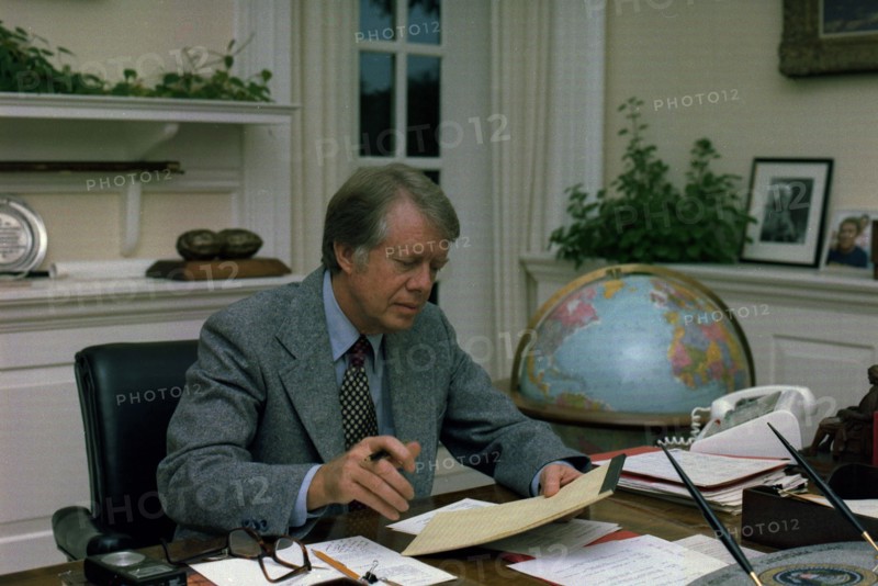 Jimmy Carter working in his study