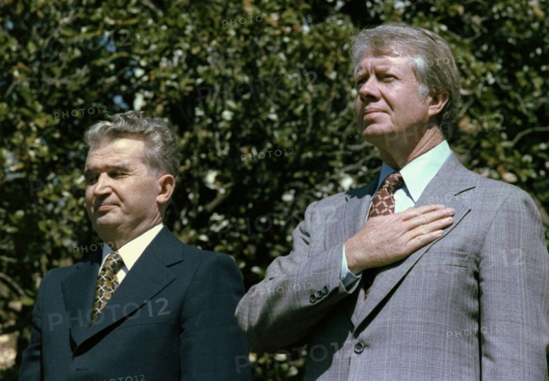 Nicolae Ceausescu of Romania and Jimmy Carter