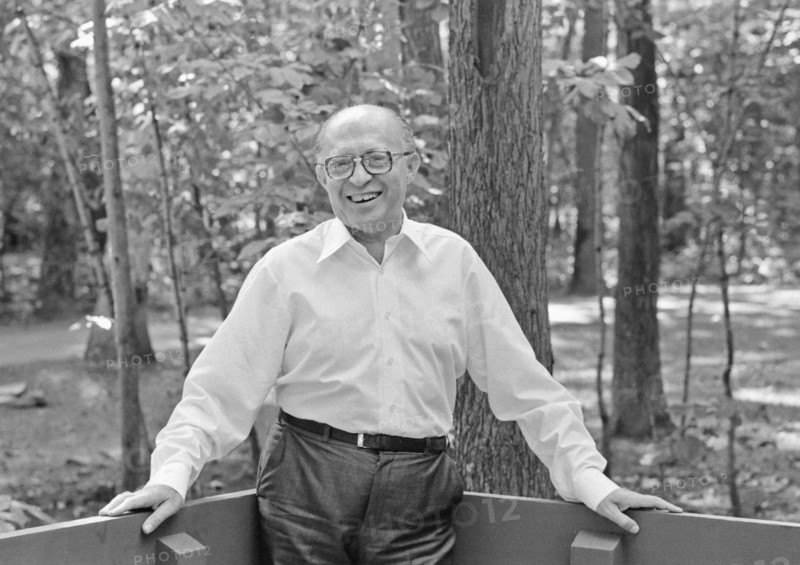 Menachem Begin poses at Camp David
