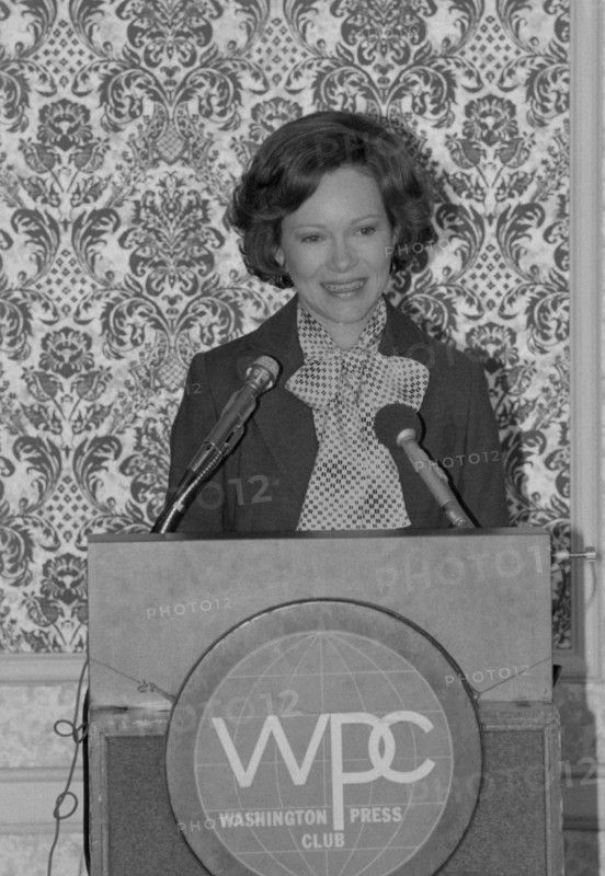 Rosalynn Carter addressing the Washington Press Club