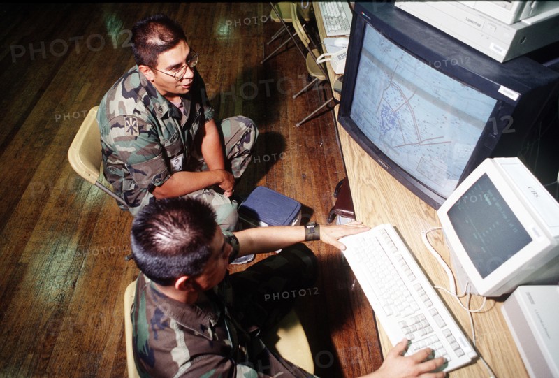 Soldiers at Fort Bliss use one of the many computer systems