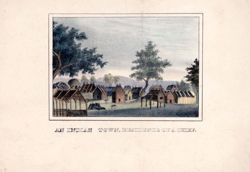 An Indian town, residence of a chief ca. 1837