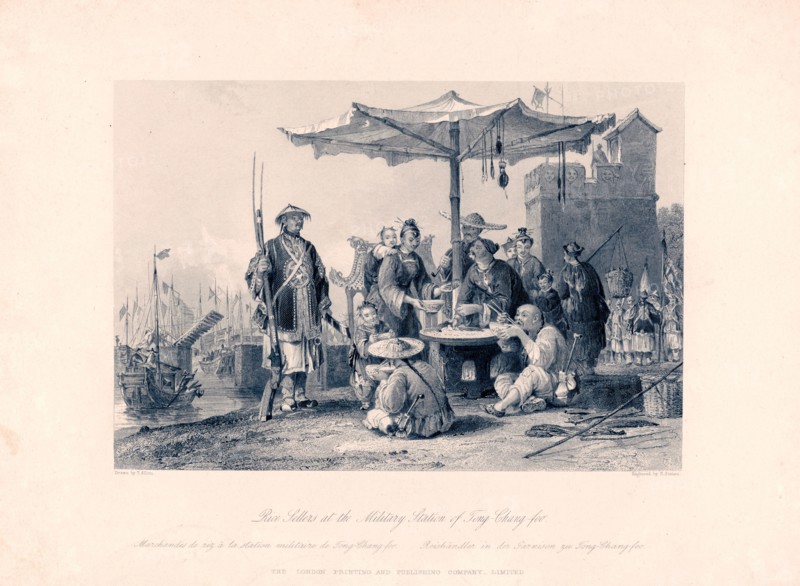 Rice sellers at the military station of Tong-Chang