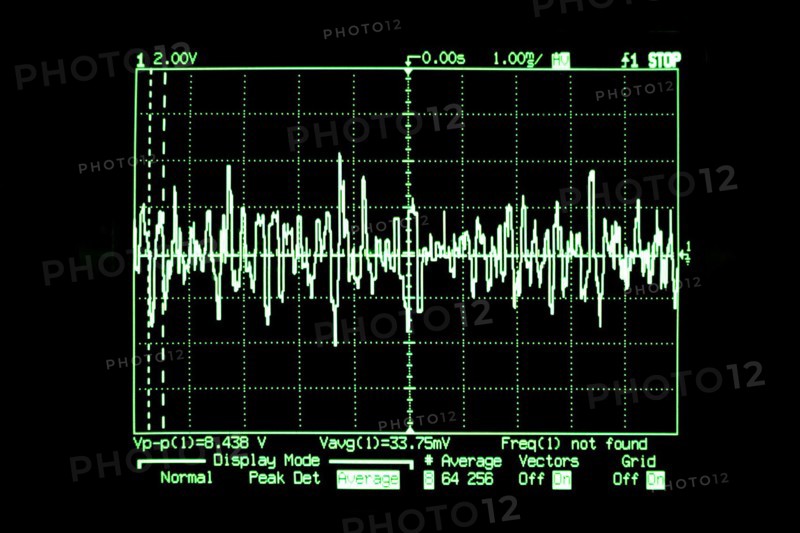 Five axis three magnetic bearing control code (waves on a computer monitor), i.e. wavelengths