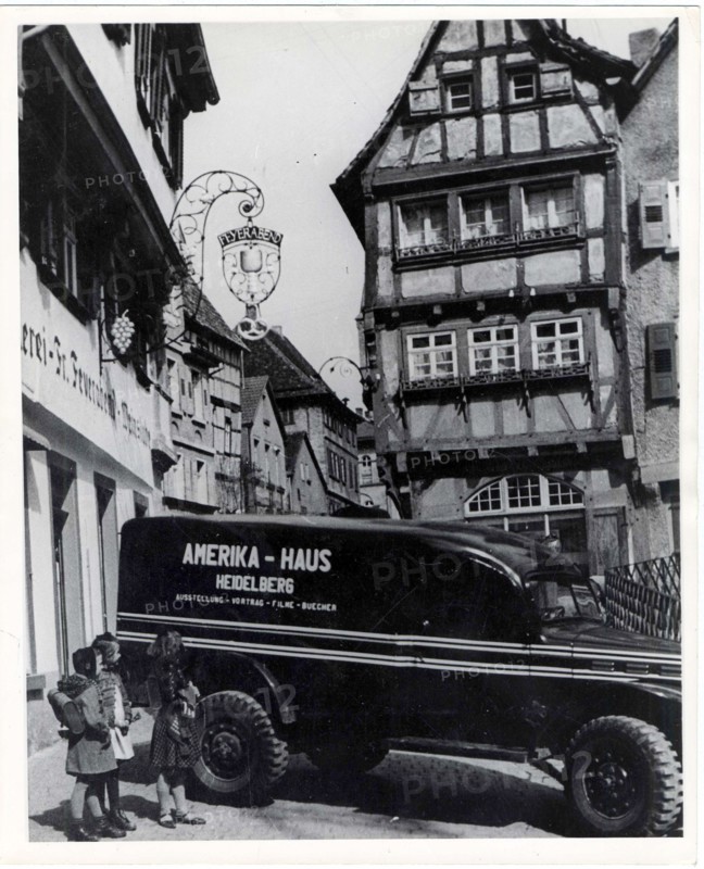 Amerika Haus Bookmobile, Heidelberg, Germany ca. 1948