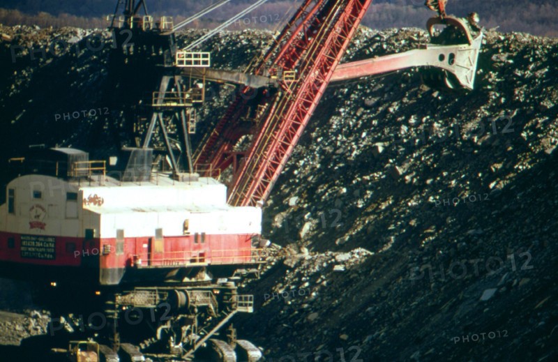A Relatively "Small" Shovel Digs Into A Coal Seam