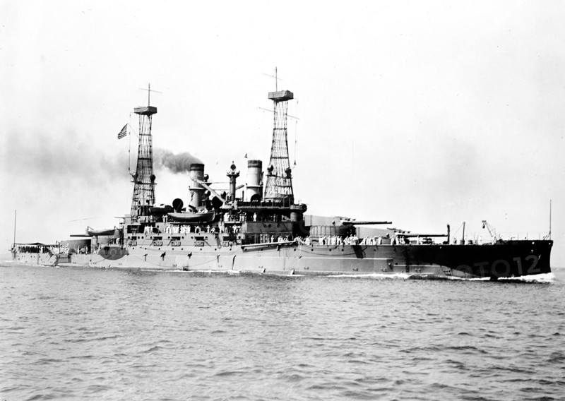 U.S.S. North Dakota in open water ca. 1915