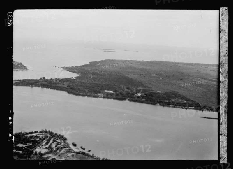 Ariel view of Tanga Tanzania, near the modern Kenya border ca. 1936