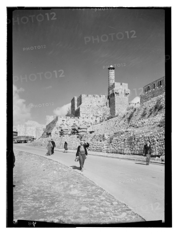 Citadel of Zion from Bethlehem Road in Jerusalem ca. 1900