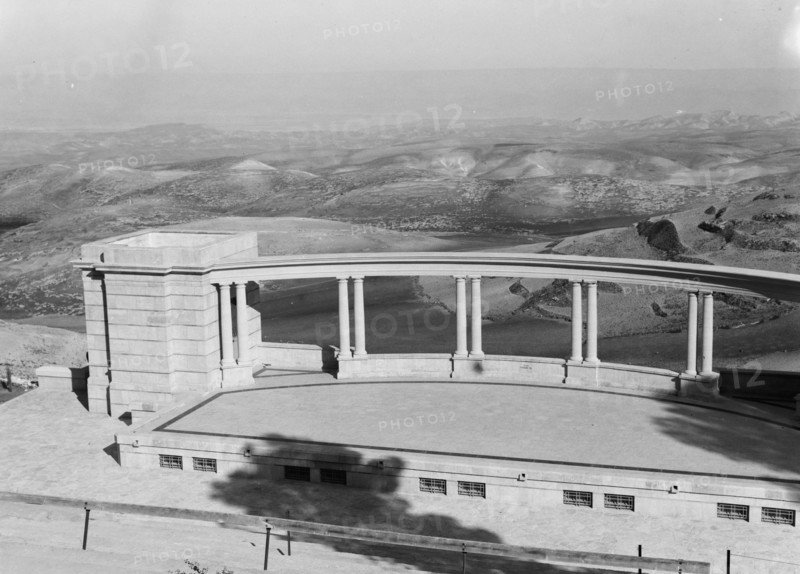 The Hebrew University open-air theatre looking toward Dead Sea ca. between 1925 and 1933