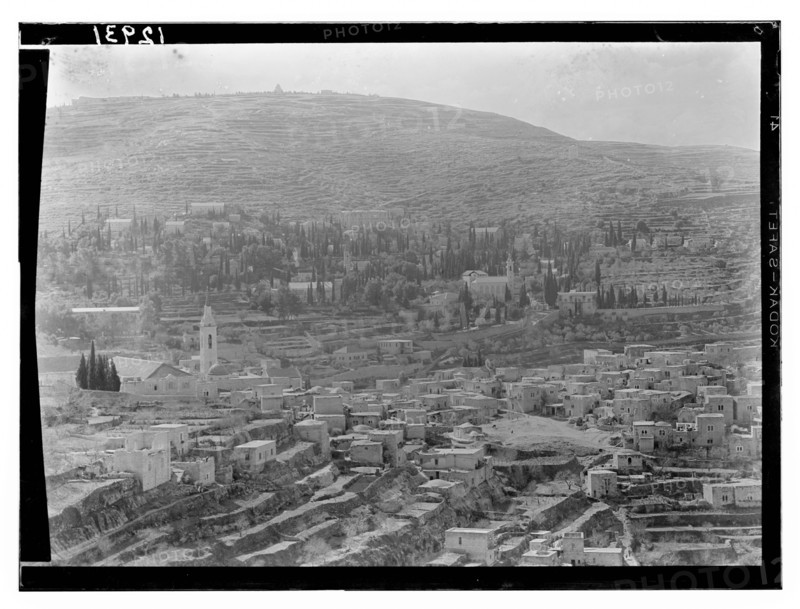 View from north of Ain Karim, a Jerusalem neighborhood, also spelled Ein Kerim ca. between 1940 and 1946