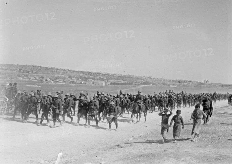 German troops on parade during WW I  in Palestine ca. 1917