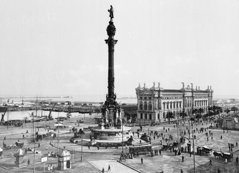 Plaza & Peace Harbor of Barcelona Spain ca.  between 1910 and 1926