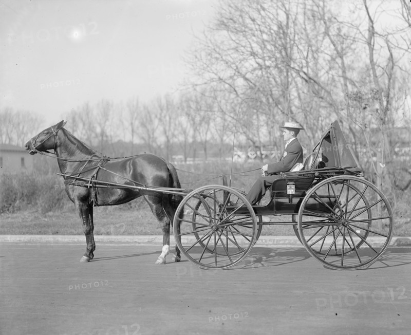 Man driving a horse and carriage ca.  between 1910 and 1925