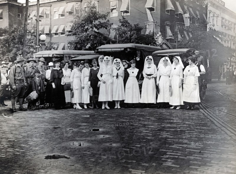 Medical corps - group of nurses at Allentown Camp R.C. #20 ca.  1917
