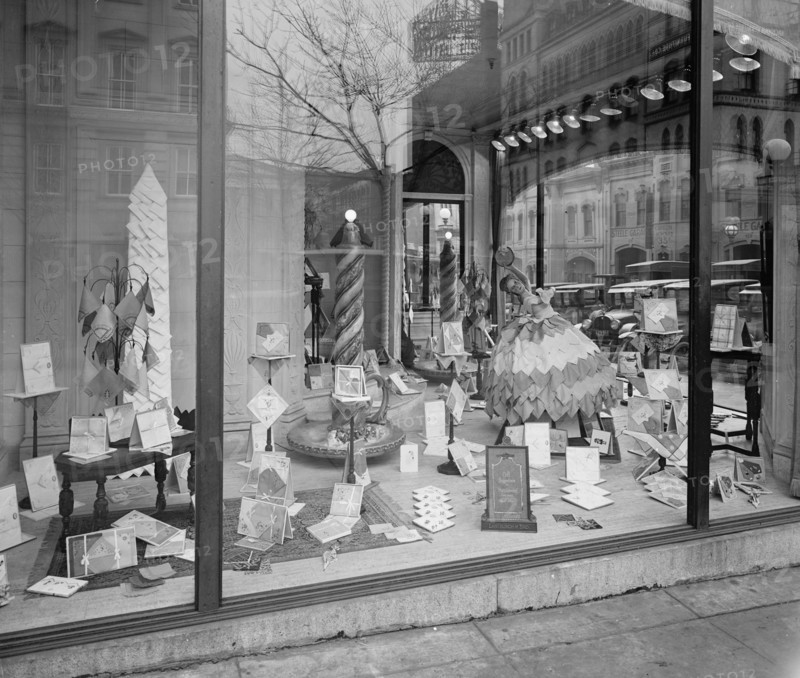 Department store window, handkerchiefs ca.  between 1910 and 1926