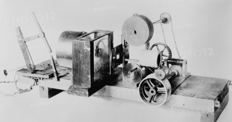 First motion picture projecting machine ca. photo taken between 1910 and 1935