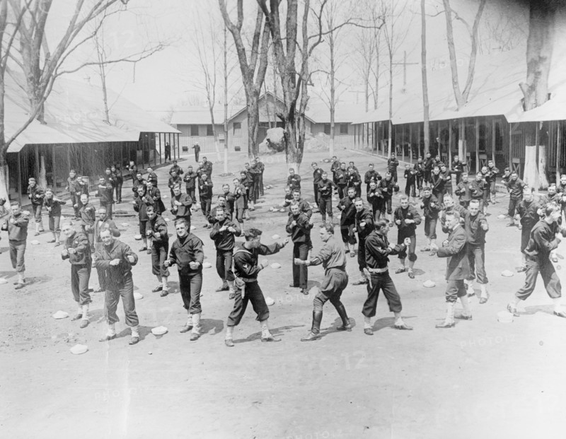 Soldiers shadow boxing, 1st Battalion ca.  between 1910 and 1920