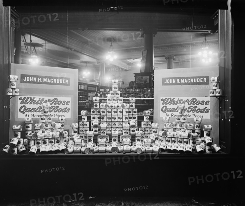 Seeman brothers (White Rose Products) display window at night ca.  between 1910 and 1926