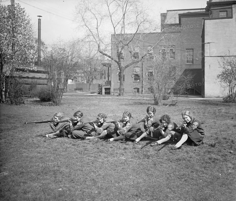 Girls rifle team, George Washington University ca.  between 1910 and 1925