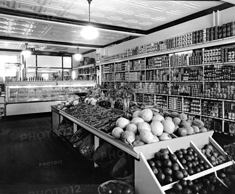 Interior of D.G.S. Store, fruits and vegetables, 3925 12th St., N.E., Washington, D.C. ca. between 1910 and 1935