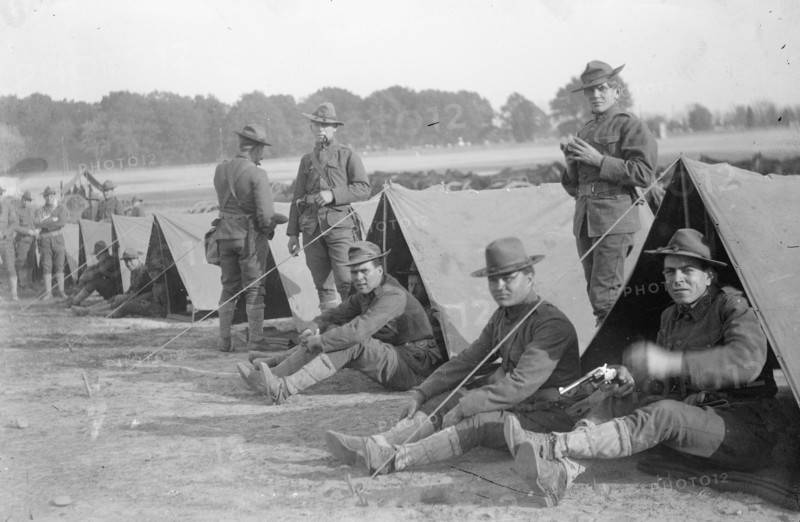 Soldiers in tents at the U.S. Army field camp, Ft. Myer, Va. (prior to 1915)