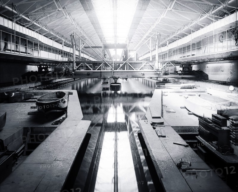 U.S. Naval Gun Factory, Washington Navy Yard, Washington, D.C., Building 70, Model Basin, photographed between 1910-25.