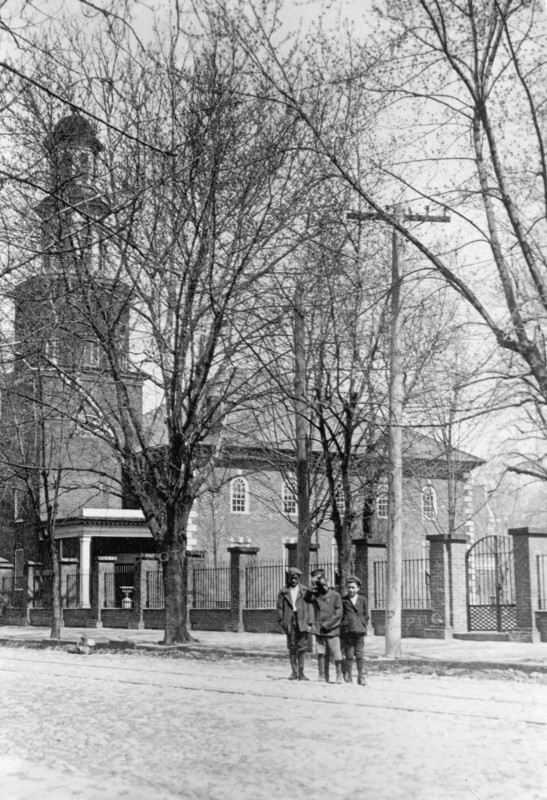 African American boys outside Christ Church in Alexandria VA ca. between 1909 and 1919