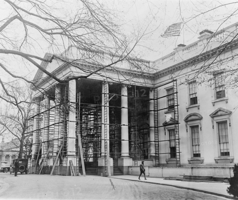 White House receiving its annual bath ca. between 1909 and 1932