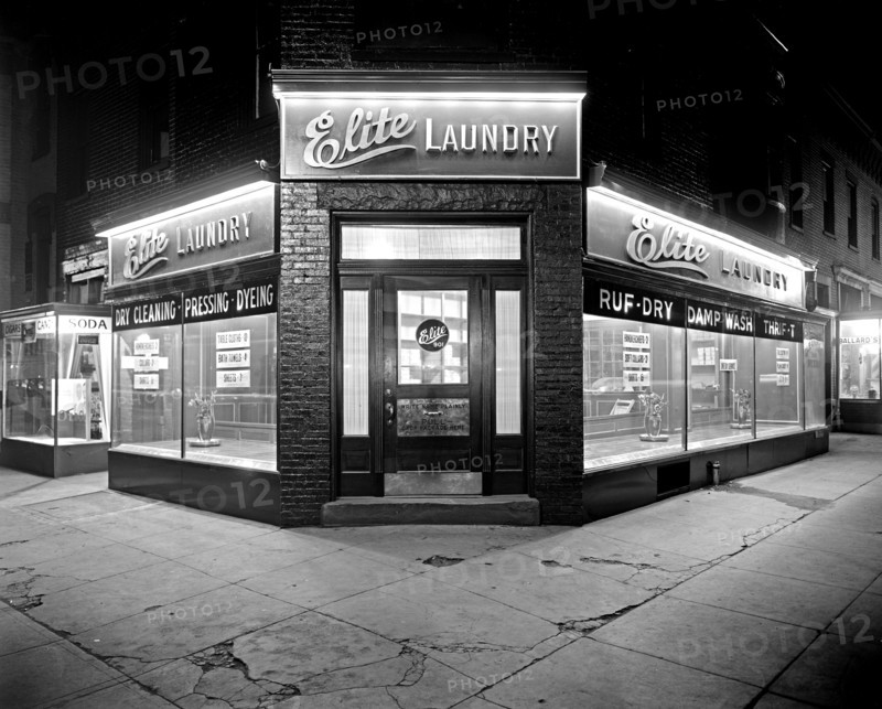 Elite Laundry at night ca.  between 1918 and 1928
