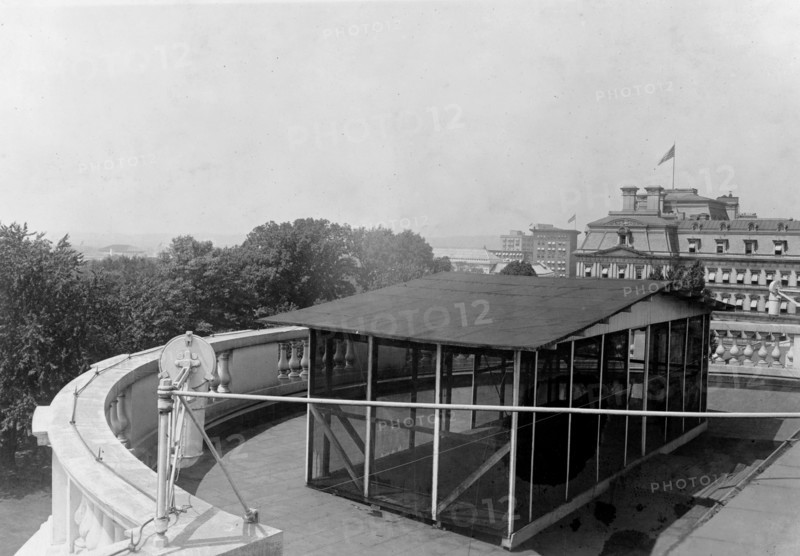 Sleeping porch on the roof of the White House Erected during the Taft Administration ca. between 1909 and 1932