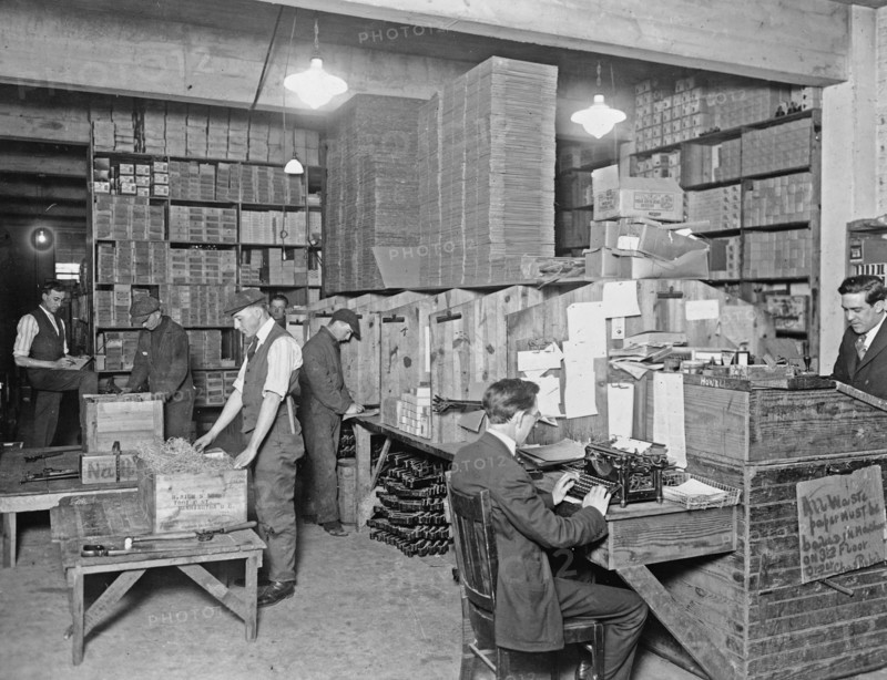 Employees working in Willard Battery Company, Washington, D.C. ca. 1909