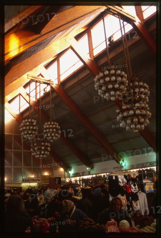 Main city market, interior, Arkhangelsk, Russia 1999.