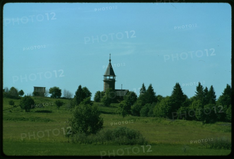 Church of the Three Prelates, from Kavgora village, (late 18th century), south view, Kizhi Island, Russia; 1993
