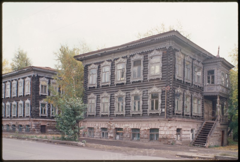Wooden houses, Aleksei Berents Street (around 1900), Tomsk, Russia; 1999