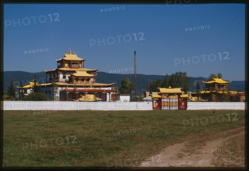 Ivolginsk Buddhist Datsan, with main temple (1940s), Ivolga, Russia; 2000