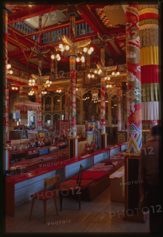 Ivolginsk Buddhist Datsan, main temple, interior, Ivolga, Russia; 2000