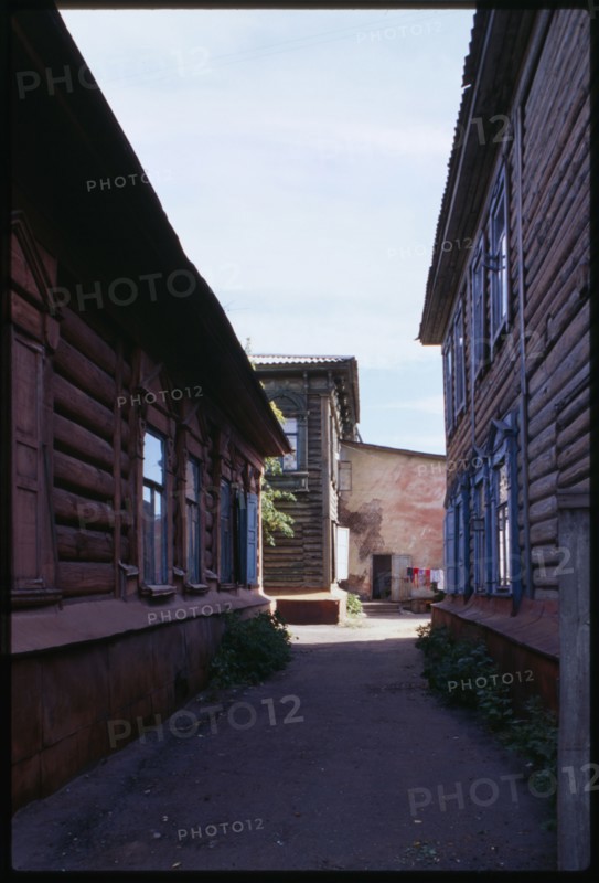 Log houses, Uchebnaia Street #55 & 57 (late 19th century), Omsk, Russia 1999.