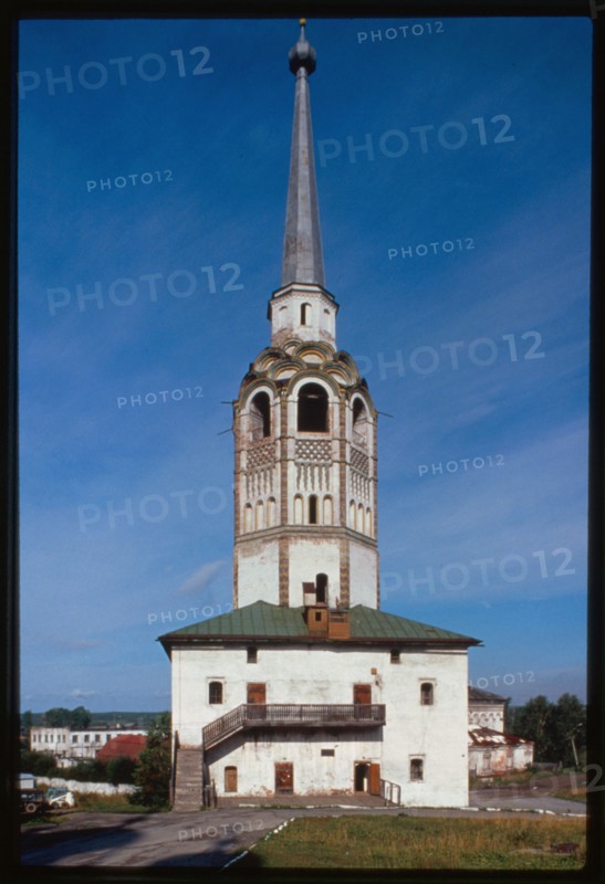 Cathedral bell tower (1713), south facade, Solikamsk, Russia 1999.