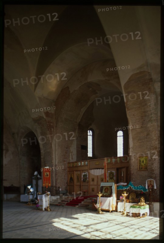 Church of the Miraculous Icon of the Savior (1912), interior, east view, Kukoboi, Russia; 2001