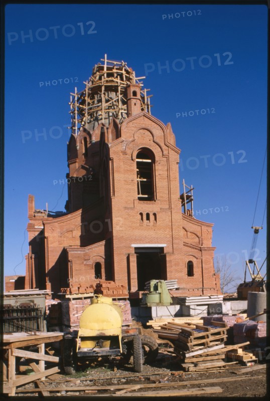Church under construction in west suburbs (1999-2000), Krasnoiarsk, Russia; 1999