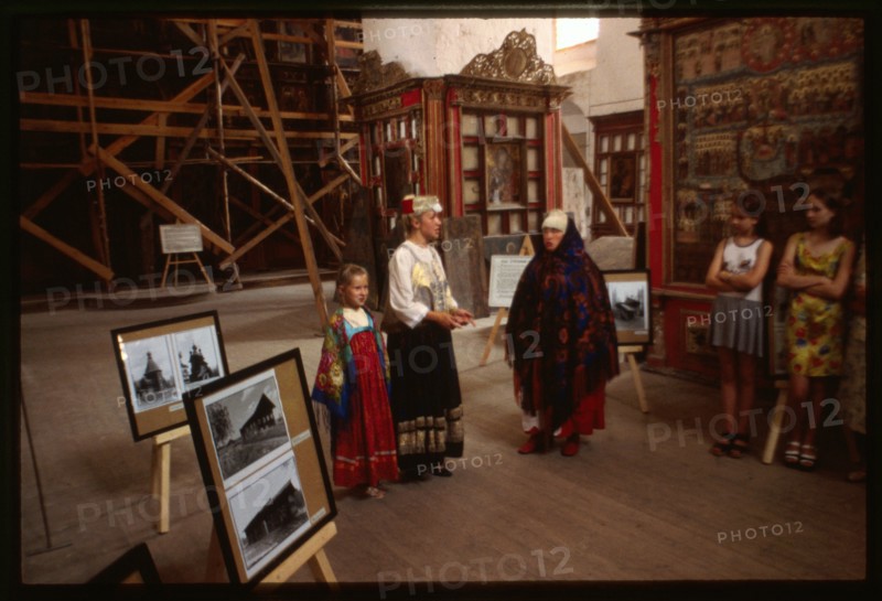 Cathedral of the Nativity of Christ (1552-62, 1652, 1770s), interior, Kargopol', Russia 1999.