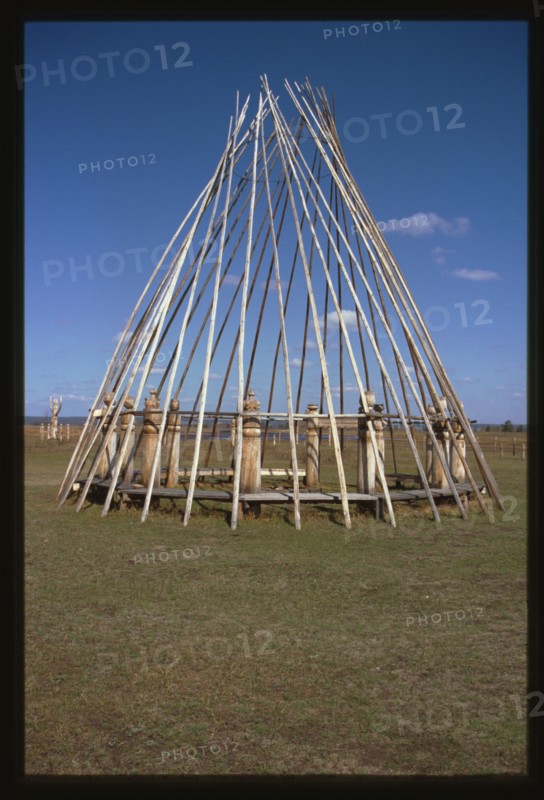 Us-Khatyn festival site, wigwam frame (kurasa), Yakutsk, Russia; 2002